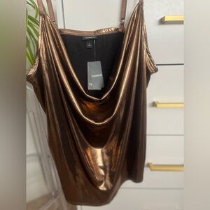 Torrid Brown Draped Camisole Top